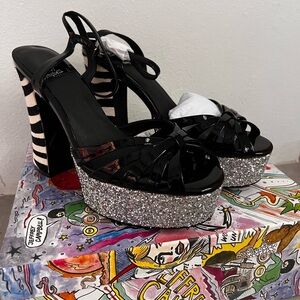 Jeffrey Campbell “Rockin Out” Black White Platform Heels - Pristine Condition